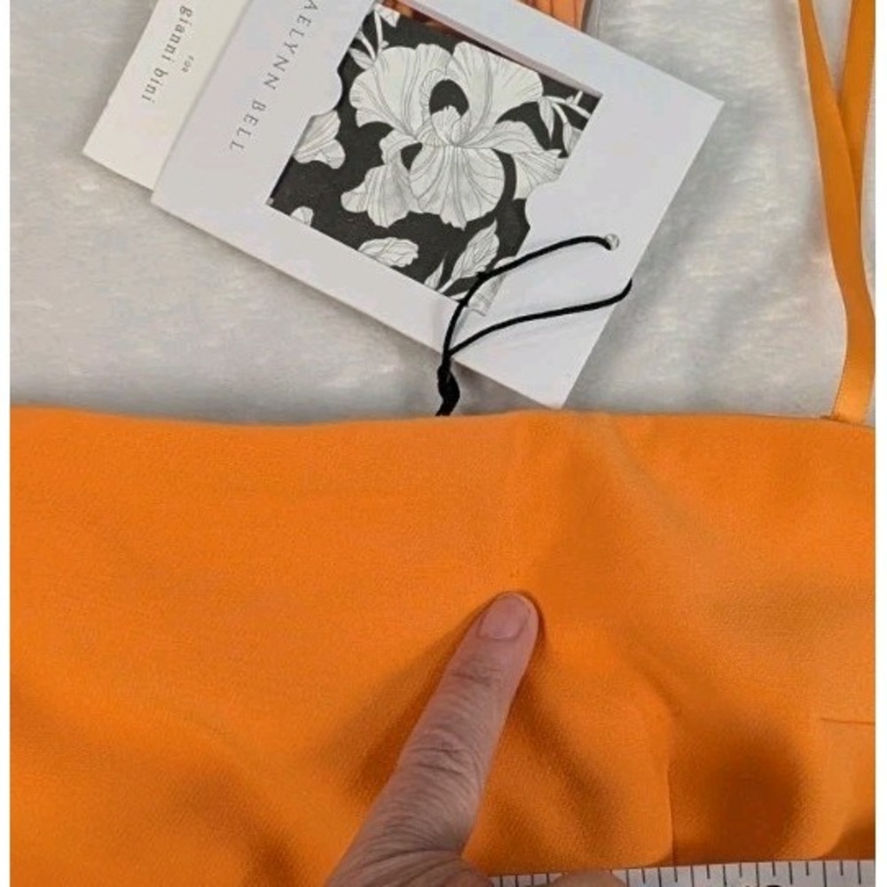 Gianna Bini Caelynn Bell Orange Midi Dress Size 10 Removable Straps READ - Picture 10 of 10